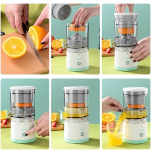USB elektromos citrus- és gyümölcsfacsaró - nagy kapacitású gyümölcslé készítő - 0,6 L (BBV) (BBA) - Image 7