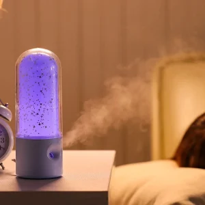 Ultrahangos USB aroma diffúzor csillag mintával - 3in1 aromaterápiás készülék, párásító és nyugtató hatású éjjeli fény (BBJH) - Image 3