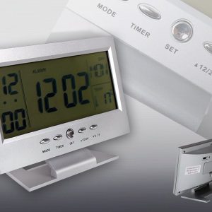 Hangra/tapsra működő LCD kijelzős asztali óra (BBL) - Image 4