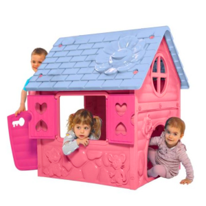 Első házam játszóház gyerekeknek – ajtóval és ablakokkal – rózsaszín (BBMJ) - Image 7