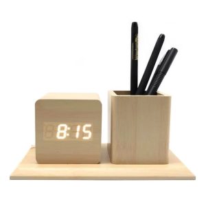 3in1 fahatású asztali óra - hangvezérléses ébresztőóra, tolltartó és hőmérő (BBV) - Image 9