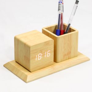 3in1 fahatású asztali óra - hangvezérléses ébresztőóra, tolltartó és hőmérő (BBV) - Image 8