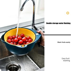 2in1 konyhai szeletelőkészlet és giroszkópos szűrőtál - multifunkciós előkészítő szett gyümölcsökhoz és zöldségekhez (FX) (BBV) - Image 9