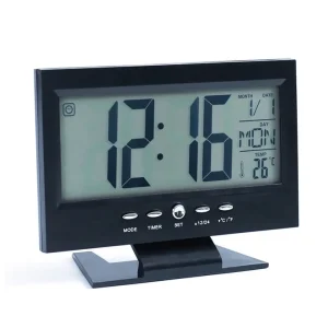 Hangra/tapsra működő LCD kijelzős asztali óra (BBL) - Image 5