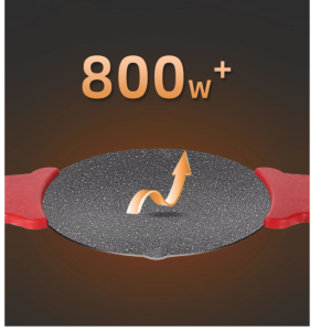 Elektromos asztali grill 800W – tapadásmentes hordozható grill állítható hőfokszabályzóval, 28 cm grillfelület sütéshez (BBM) - Image 5