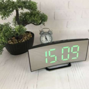 Tükör ívelt kijelzős design LED digitális ébresztő óra - DT-6507 (BBV) - Image 2