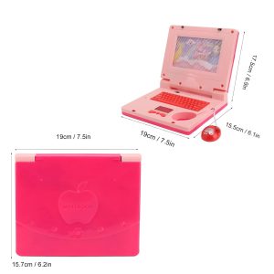 Készségfejlesztő játék laptop kislányoknak - mozgó képernyővel, zenével és fényhatásokkal - rózsaszín (BBJ) - Image 5