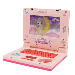 Készségfejlesztő játék laptop kislányoknak - mozgó képernyővel, zenével és fényhatásokkal - rózsaszín (BBJ) - Image 10