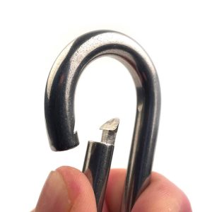 Rugós fém karabiner hegymászáshoz, barlangászathoz, vitorlázáshoz - 10 x 50 x 100 mm (BBL) - Image 1