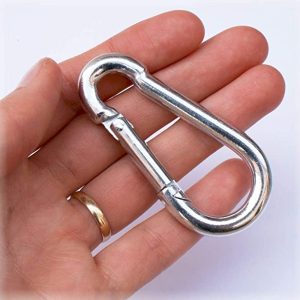 Rugós fém karabiner hegymászáshoz, barlangászathoz, vitorlázáshoz - 10 x 50 x 100 mm (BBL) - Image 3