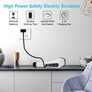 3in1 elektromos tisztító kefe, cserélhető fejekkel, kihúzható nyéllel - 25W (BBM) - Image 5