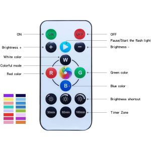 2 db-os mini RGB LED lámpa szett távirányítóval - kör alakú, színes hangulatvilágítás konyhába, hálószobába, nappaliba (BBV) - Image 5