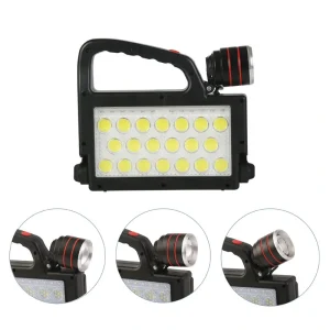 XG-152 szolár LED munkalámpa 6 féle üzemmóddal - napelemes és USB-ről is tölthető kemping lámpa 4 db 18650 típusú akkumulátorral (THM) (BBD) - Image 2