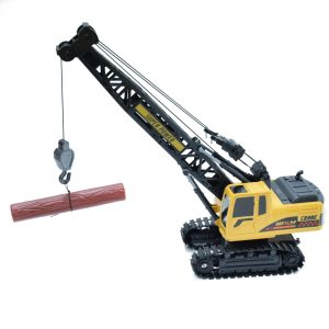 USB-vel tölthető szuper menő távirányítós lánctalpas daru, megemelhető farönkkel- munkagéprajongó gyerekeknek - 30 cm (BBJ) - Image 4