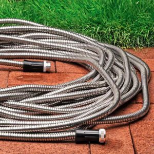 Strapabíró és tartós kerti locsolócső rozsdamentes acélból - időjárás-, nyomás- és UV-sugárzás álló, gubancmentes slag - 30 m (BBV) - Image 3