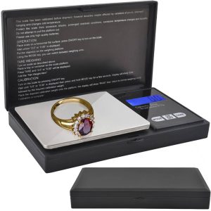 Nagy pontosságú zsebmérleg LCD kijelzővel és tara funkcióval 500 grammig - 6 féle mértékegység, 0,1 g pontosság (BBV) - Image 1