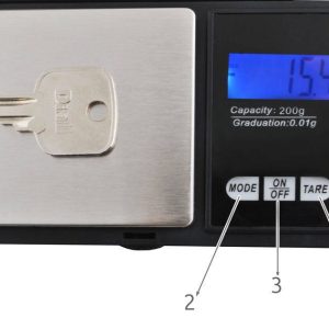 Nagy pontosságú zsebmérleg LCD kijelzővel és tara funkcióval 200 grammig - 6 féle mértékegység, 0,1 g pontosság (BBV) - Image 3