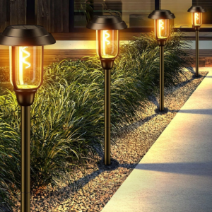 6 db  vízálló LED-es kültéri leszúrható szolár lámpa automatikus be- és kikapcsolás – fekete (BBV) - Image 2