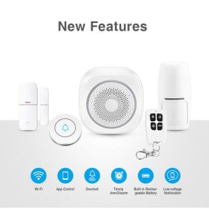 JG-H3 Smart Security wifis otthoni riasztórendszer szett - távirányítóval és okostelefonról is vezérelhető (THM) - Image 11
