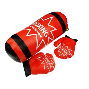Felakasztható boxzsák boxkesztűvel gyerekeknek - piros - 50x21x21 cm (BBJ) - Image 3