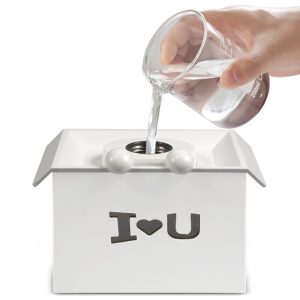 Aranyos, cicás mini párásító LED világítással és "I love you" felirattal - 330 ml (BBJH) - Image 5
