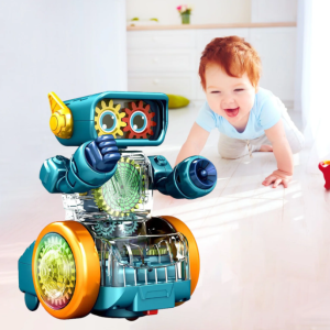 Mechanikus interaktív fogaskerék robot színes világító zenés lámpás játék kicsiknek (BBJ) - Image 4