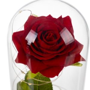 LED-es örök rózsa üvegben - dekor lámpa díszdobozban (BBJ) - Image 7