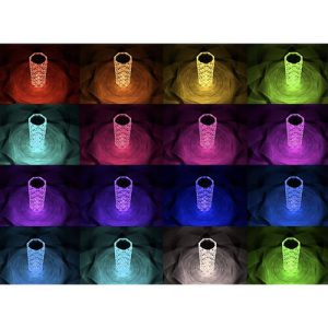 Távirányítóval és érintőpanellel is vezérelhető, kristály hatású RGB dekorlámpa - rózsa mintát vetít az asztalra (BBJ) - Image 7