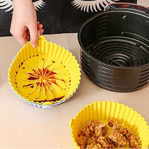 Air fryerbe helyezhető 20 cm-es szilikon sütőkosár - könnyen tisztítható, többször használható szilikon betét - 1 db (BBM) - Image 3
