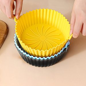 Air fryerbe helyezhető 20 cm-es szilikon sütőkosár - könnyen tisztítható, többször használható szilikon betét - 1 db (BBM) - Image 9
