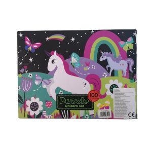 100 db-os unikornisos kirakó gyerekeknek - 50,5 x 38 cm-es mesés puzzle egyszarvúkkal (BBMJ)