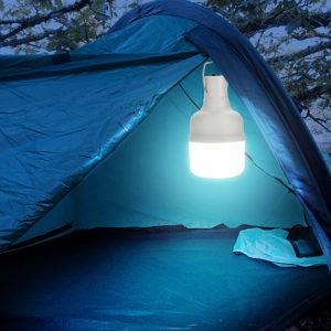 Felakasztható, tölthető hordozható kemping lámpa - napelemmel is használható, retro égő alakú LED fényforrás (BBV) (BBD) - Image 2