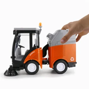 Elemes játék utcaseprő és szemétszállító autó kukával, hang- és fényhatásokkal - 1:16 méretarányú (BBMJ) - Image 1