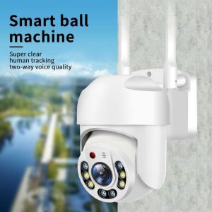 Telefonról vezérelhető PTZ01 WIFI-s biztonsági kamera - mozgásérzékelős, 360°-ban forgatható, időjárásálló - fehér (FX) (BBV) (BBD) - Image 3