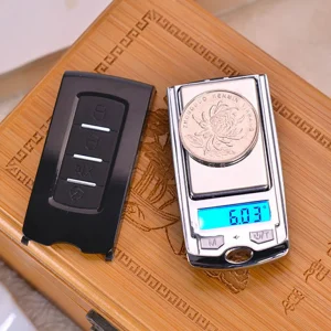 Slusszkulcsnak álcázott mini zsebmérleg - fűszerekhez, ékszerekhez, gyógyszerekhez - 0.01 grammos pontosság - 1x3x6 cm (BBL) (BBD) - Image 10
