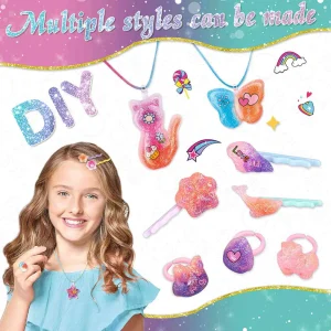 Zselés formaöntő szett gyerekeknek - készíts csillámos kulcstartókat, medálokat, hajcsatokat (BBJ) - Image 3