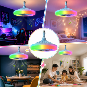 30W RGB LED ventilátorlámpa – multifunkciós mennyezeti lámpa ventilátorral (BBJH) - Image 4