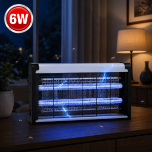 6W LED elektromos rovarcsapda – beltéri UV szúnyog- és légyirtó lámpa vegyszermentes működéssel (BBD) - Image 5