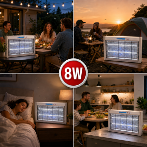 8W LED elektromos rovarcsapda lámpa – vegyszermentes beltéri szúnyog-, légy- és molyirtó (BBD) - Image 4