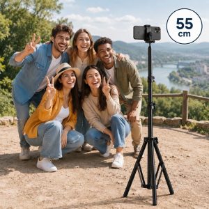 EZRA HL97-1 55 cm-es telefon tripod állvány – állítható mobiltelefon tartó fotózáshoz és videózáshoz (THM) - Image 3