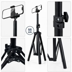 EZRA HL97-1 55 cm-es telefon tripod állvány – állítható mobiltelefon tartó fotózáshoz és videózáshoz (THM) - Image 5