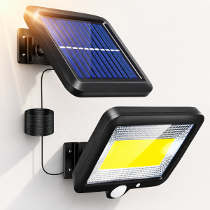 HAYAMI KL25-259 napelemes COB LED fali lámpa – mozgásérzékelős kültéri szolár világítás (BBD) - Image 1