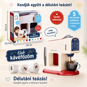 Játék kávéfőző gyerekeknek csészével – konyhai szerepjáték kávégép szett (BBJ) - Image 3