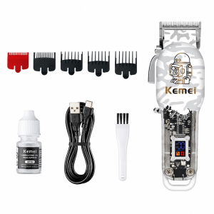 Kemei KM-2137 elektromos hajvágó és szakállvágó gép – átlátszó házas hajnyíró készülék (BBD) - Image 6