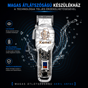 Kemei KM-2137 elektromos hajvágó és szakállvágó gép – átlátszó házas hajnyíró készülék (BBD) - Image 5