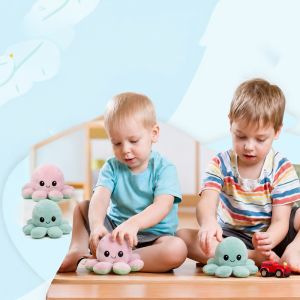 Kifordítható plüss polip gyerekeknek – aranyos kétoldalas puha játék - Image 2