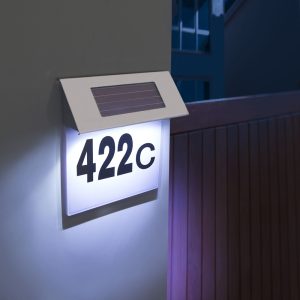 Modern kültéri LED házszám világítás rozsdamentes acélból - 19 x 18,5 cm (GL-11446B) - Image 2
