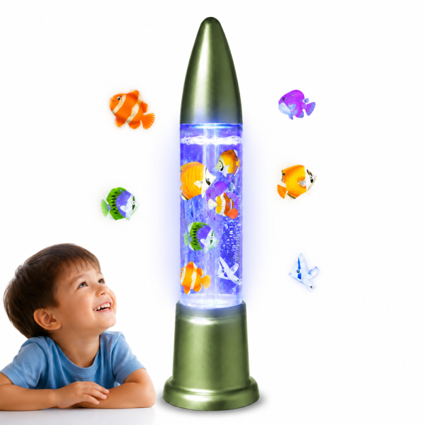 OceanLight buborékos LED akvárium lámpa színes halakkal (THM) 1