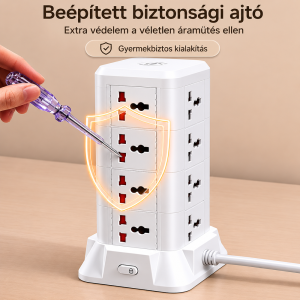 Többfunkciós LED asztali lámpa elosztóval, USB töltővel és vezeték nélküli telefontöltővel (BBD) - Image 5