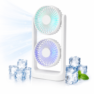 BreezeMax 360°-ban állítható duplafejes asztali ventilátor – USB, LED világítással 53202 (BBM) - Image 6